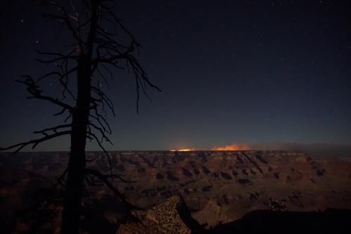 Looking at the Fuller Fire on the North Rim from the Grandview Trail